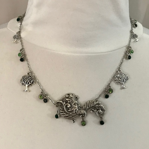 The Green Man Celtic Mythology Handmade Silver Necklace, Tree of Life, Ent - Picture 6 of 16